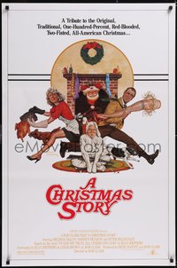 7g0298 CHRISTMAS STORY studio style 1sh 1983 best classic Christmas movie, art by Robert Tanenbaum!