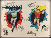 7g0001 BATMAN 40x54 commercial poster 1966 art of The Caped Crusader & Robin + Joker and Penguin!