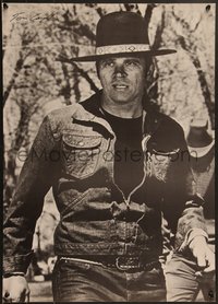 7g0749 BILLY JACK 19x27 commercial poster 1971 best close up of Tom Laughlin wearing hat!