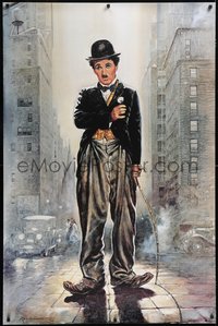 7g0002 CITY LIGHTS 36x54 commercial poster 1998 Charlie Chaplin as the Tramp by Casaro, ultra rare!