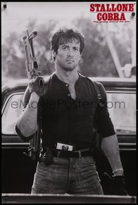 7g0161 COBRA 24x36 commercial poster 1986 the strong arm of the law Sylvester Stallone, ultra rare!