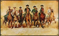 7g0003 MAGNIFICENT SEVEN 34x54 commercial poster 1999 Yul Brynner, McQueen, Casaro art, ultra rare!