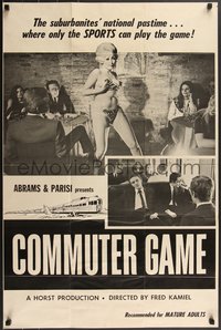 7g0300 COMMUTER GAME 25x38 1sh 1969 Fred Kamiel, image of sexy stripper in nightclub, rare!