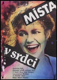 7g0110 PLACES IN THE HEART Czech 23x32 1986 totally different art of single mother Sally Field!