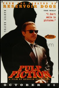 7g0013 PULP FICTION advance English 40x60 1994 Tarantino, cool portrait of Harvey Keitel as The Wolf!