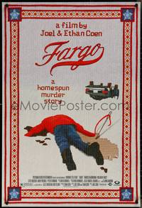 7g0330 FARGO DS 1sh 1996 a homespun murder story from Coen Brothers, Dormand, needlepoint design!