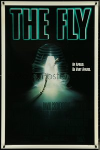 7g0338 FLY 1sh 1986 David Cronenberg, Jeff Goldblum, Geena Davis, cool creepy sci-fi art by Mahon!