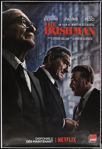 7g0005 IRISHMAN printer's test teaser DS French 1p 2019 De Niro in title role w/ Pacino, Pesci, rare!