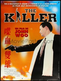 7g0006 KILLER French 1p 1995 John Woo directed, cool close up of Chow Yun-Fat with pistol!