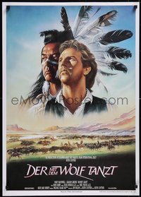 7g0130 DANCES WITH WOLVES German 1991 different Renato Casaro art of Kevin Costner & Graham Greene!