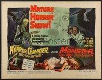 7g0819 EYES WITHOUT A FACE/MANSTER 1/2sh 1962 horror double-bill, the master suspense thrill show!