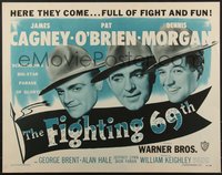 7g0823 FIGHTING 69th 1/2sh R1948 WWI soldiers James Cagney, Pat O'Brien & Dennis Morgan, rare!