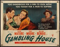 7g0825 GAMBLING HOUSE style A 1/2sh 1951 Zamparelli art of Victor Mature, Moore, Bendix, ultra rare!