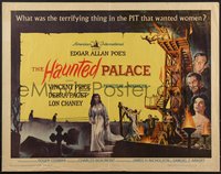 7g0830 HAUNTED PALACE 1/2sh 1963 Vincent Price, Lon Chaney, Edgar Allan Poe, cool horror art!