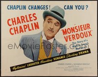 7g0834 MONSIEUR VERDOUX style A 1/2sh 1947 great image of dapper Charlie Chaplin, ultra rare!