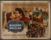 7g0840 SAMSON & DELILAH style B 1/2sh 1949 Hedy Lamarr & Victor Mature, Cecil B. DeMille, ultra rare!