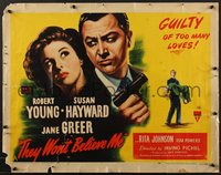 7g0846 THEY WON'T BELIEVE ME style A 1/2sh 1947 Susan Hayward, Robert Young, Jane Greer, noir!