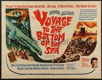 7g0850 VOYAGE TO THE BOTTOM OF THE SEA 1/2sh 1961 different sci-fi art of scuba divers & monster!