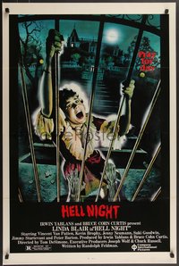 7g0362 HELL NIGHT 1sh 1981 artwork of Linda Blair trying to escape haunted house by Jarvis!