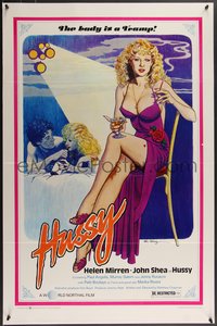 7g0368 HUSSY 1sh 1980 Tierney artwork of sexy Helen Mirren, the lady is a tramp!