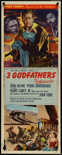 7g0587 3 GODFATHERS insert 1949 cowboy John Wayne in John Ford's Legend of the Southwest!