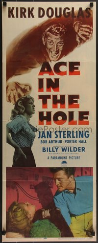 7g0588 ACE IN THE HOLE insert 1951 Billy Wilder classic, Kirk Douglas choking Sterling!