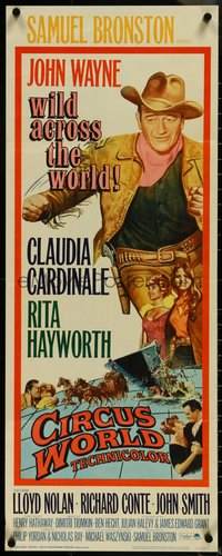 7g0609 CIRCUS WORLD insert 1965 John Wayne, sexiest Claudia Cardinale & Rita Hayworth!