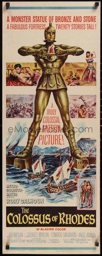 7g0610 COLOSSUS OF RHODES insert 1961 Sergio Leone's Il colosso di Rodi, mythological Greek giant!