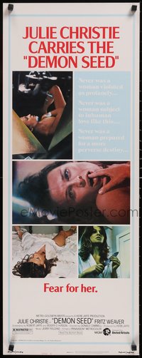 7g0619 DEMON SEED style B insert 1977 Julie Christie is profanely violated by a demonic machine!