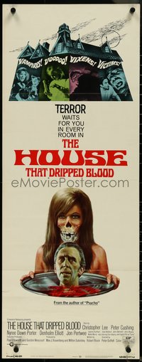 7g0640 HOUSE THAT DRIPPED BLOOD insert 1971 Christopher Lee, Peter Cushing, terror waits for you!