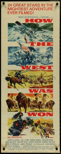 7g0641 HOW THE WEST WAS WON insert 1964 five great Reynold Brown art images, 24 great stars!