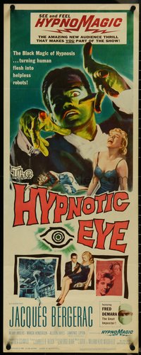 7g0643 HYPNOTIC EYE insert 1960 Bergerac, hypnosis art, stare if you dare, HypnoMagic, rare!