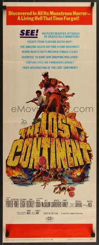 7g0663 LOST CONTINENT insert 1968 all its monstrous horror, a living hell that time forgot!