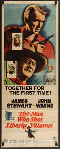 7g0667 MAN WHO SHOT LIBERTY VALANCE insert 1962 John Wayne & James Stewart 1st time together, Ford!