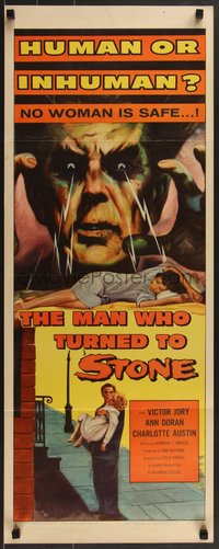 7g0668 MAN WHO TURNED TO STONE insert 1957 Victor Jory practices unholy medicine, cool horror art!