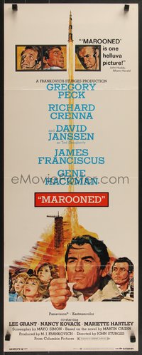 7g0669 MAROONED insert 1969 Gregory Peck, Gene Hackman, great Terpning cast & rocket art, rare!