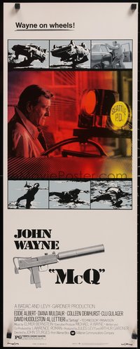 7g0673 McQ insert 1974 John Sturges, John Wayne is a busted cop with an unlicensed gun!