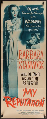 7g0676 MY REPUTATION insert 1946 bad Barbara Stanwyck thought she knew what she was doing, rare!