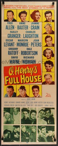 7g0680 O HENRY'S FULL HOUSE insert 1952 young Marilyn Monroe, Fred Allen, Anne Baxter, Jeanne Crain!