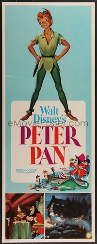 7g0683 PETER PAN insert R1976 Walt Disney animated cartoon fantasy classic, great full-length art!