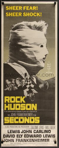 7g0692 SECONDS insert 1966 Rock Hudson, John Frankenheimer, sheer fear, sheer shock!