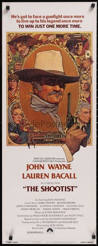 7g0695 SHOOTIST insert 1976 best Richard Amsel artwork of cowboy John Wayne & cast!