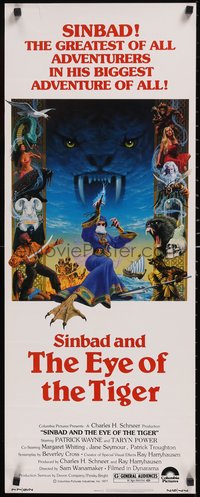 7g0697 SINBAD & THE EYE OF THE TIGER insert 1977 Ray Harryhausen, cool Birney Lettick fantasy art!