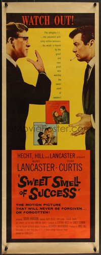 7g0705 SWEET SMELL OF SUCCESS insert 1957 Lancaster as J.J. Hunsecker, Curtis as Sidney Falco!