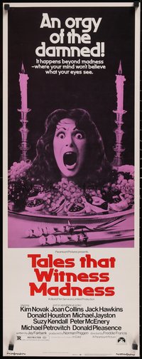 7g0706 TALES THAT WITNESS MADNESS insert 1973 wacky screaming head on food platter horror image!