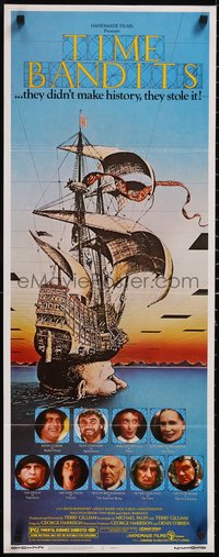 7g0711 TIME BANDITS insert 1981 John Cleese, Sean Connery, art by director Terry Gilliam!