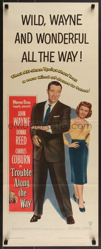 7g0716 TROUBLE ALONG THE WAY insert 1953 great full-length image of John Wayne with Donna Reed!