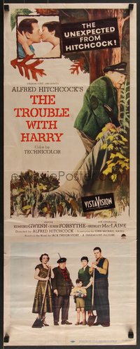 7g0717 TROUBLE WITH HARRY insert 1955 Alfred Hitchcock, Edmund Gwenn, Forsythe & Shirley MacLaine!