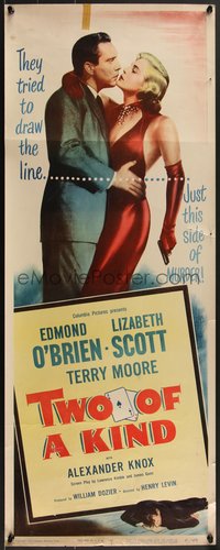 7g0718 TWO OF A KIND insert 1951 great image of sexy Lizabeth Scott & Edmond O'Brien, noir!