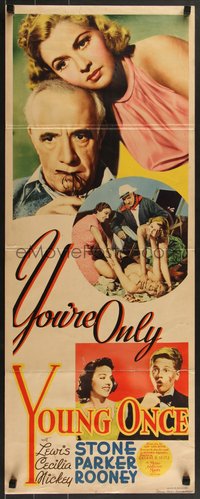 7g0731 YOU'RE ONLY YOUNG ONCE insert 1937 Lewis Stone's first time as Judge Hardy, ultra rare!